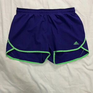 Adidas | Purple and Lime Green Athletic Workout Shorts | Size L
